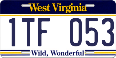 WV license plate 1TF053