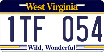 WV license plate 1TF054