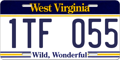 WV license plate 1TF055