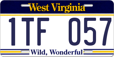 WV license plate 1TF057