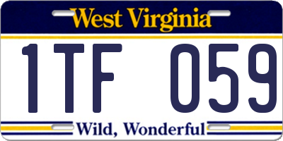 WV license plate 1TF059
