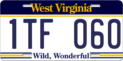WV license plate 1TF060