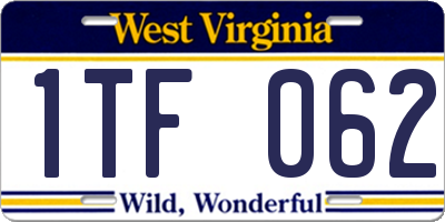 WV license plate 1TF062