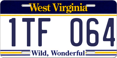 WV license plate 1TF064