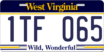 WV license plate 1TF065