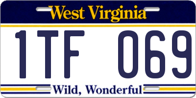 WV license plate 1TF069