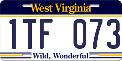 WV license plate 1TF073