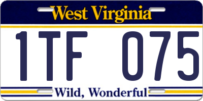 WV license plate 1TF075