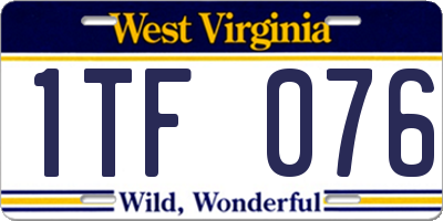 WV license plate 1TF076