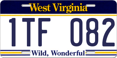 WV license plate 1TF082