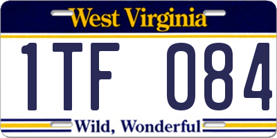 WV license plate 1TF084