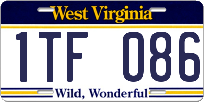 WV license plate 1TF086