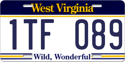 WV license plate 1TF089
