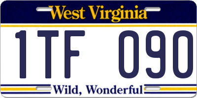 WV license plate 1TF090