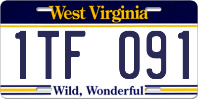 WV license plate 1TF091