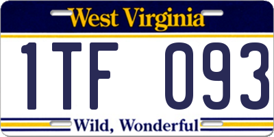 WV license plate 1TF093