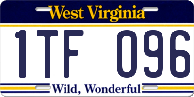 WV license plate 1TF096