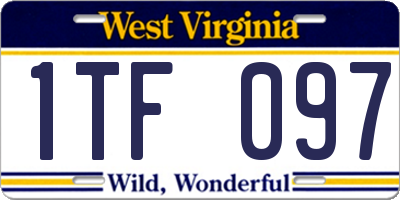 WV license plate 1TF097