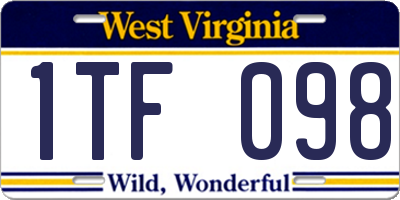 WV license plate 1TF098