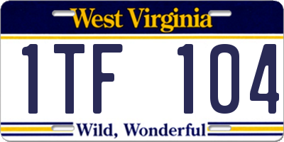 WV license plate 1TF104