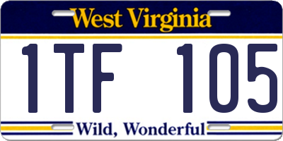 WV license plate 1TF105