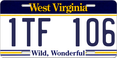 WV license plate 1TF106