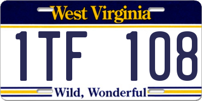 WV license plate 1TF108