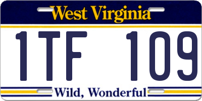 WV license plate 1TF109