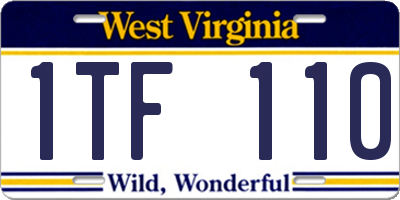 WV license plate 1TF110