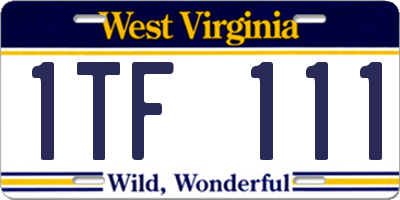 WV license plate 1TF111