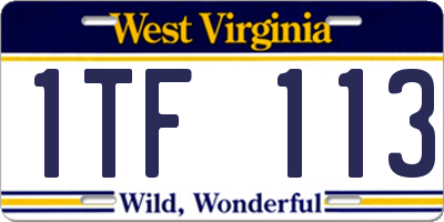 WV license plate 1TF113