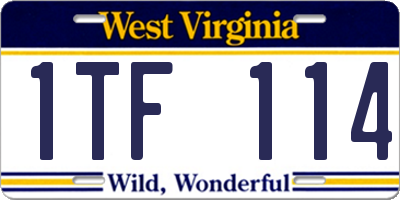 WV license plate 1TF114