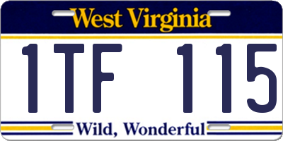 WV license plate 1TF115