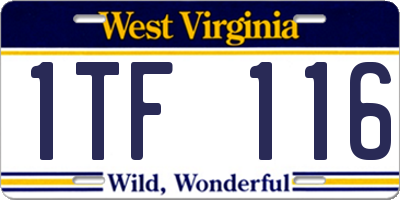 WV license plate 1TF116