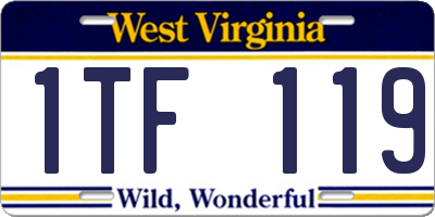 WV license plate 1TF119