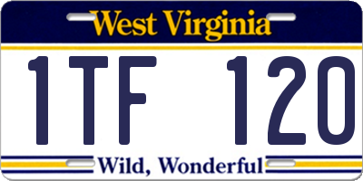 WV license plate 1TF120