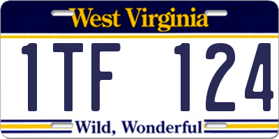 WV license plate 1TF124