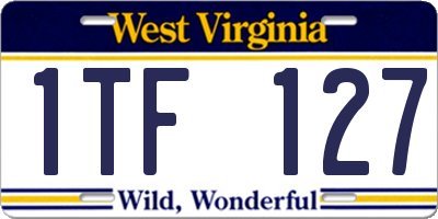WV license plate 1TF127