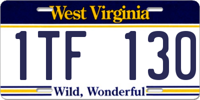 WV license plate 1TF130