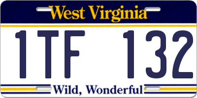 WV license plate 1TF132