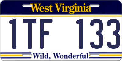 WV license plate 1TF133