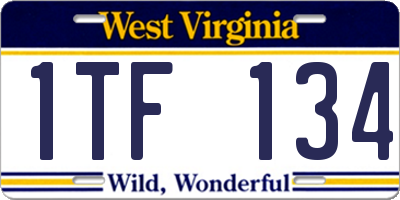 WV license plate 1TF134