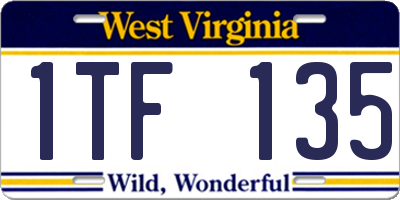 WV license plate 1TF135