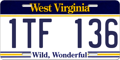 WV license plate 1TF136