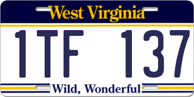 WV license plate 1TF137