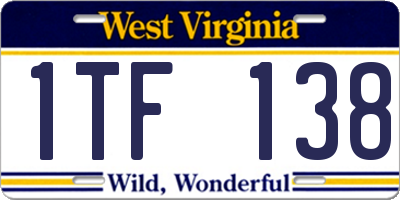 WV license plate 1TF138
