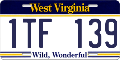 WV license plate 1TF139