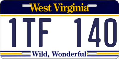 WV license plate 1TF140