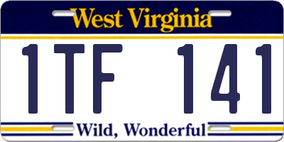 WV license plate 1TF141