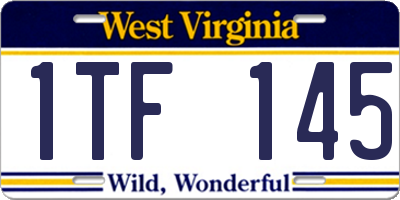 WV license plate 1TF145